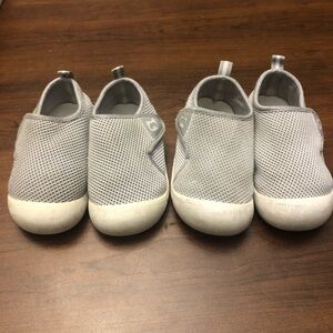 Bundle of Two Gray Kids Slip-On Shoes.